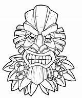 Tiki Clipart Tattoo Pages Color Choose Board Clip Native Luau sketch template