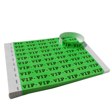 500 neon green vip tyvek wristbands by freshtix ticket printing