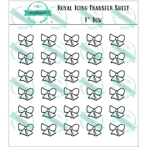 bow royal icing transfer sheet  etsy