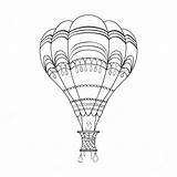 Paragliding Mongolfiera Parachute sketch template