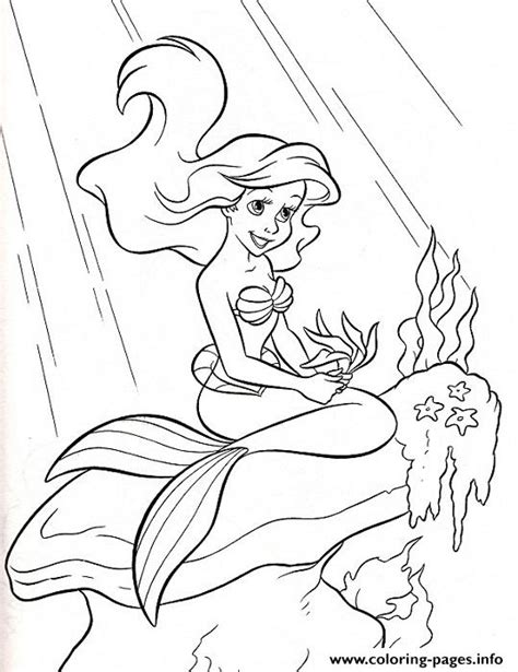ariel sitting  ray  ligght  mermaid sa coloring page