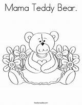 Coloring Bear Teddy Brown Mama Built California Usa Print Twistynoodle Tracing Noodle Cutie sketch template