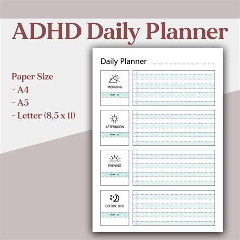 printable adhd schedule template