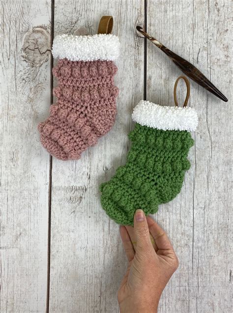 crochet mini stocking pattern christmas crochet patterns etsy