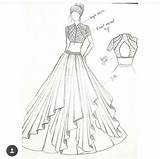 Dress Lehenga Choli Sketch Kleider Skizzen Kleid Sketching Ledybloggy sketch template