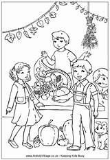 Harvest Festival Pages Colouring Coloring Fall Thanksgiving Autumn Kids Printable Activities Party Crafts Activityvillage Church Fun Print School Visit Heart sketch template