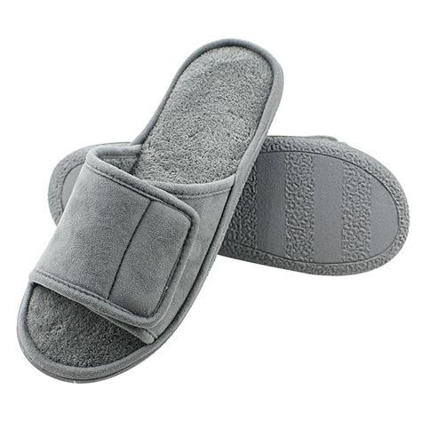 buy magtoe men velcro indoor slippers faux suede adjustable open toe