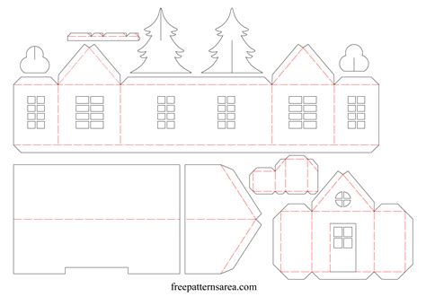paper house template  print
