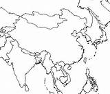 Asia Map Blank Outline East South Southeast Printable Coloring Maps Middle Eastern Asian Pages China Pacific Countries Cuba Kids Photoshop sketch template