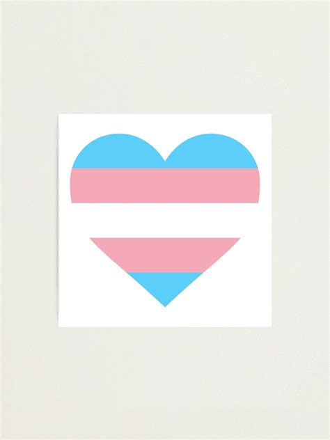 trans pride flag heart shape photographic print by seren0 redbubble