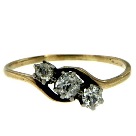 Victorian Diamond Three Stone Gold Ring At 1stdibs