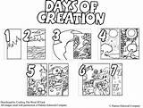 Creation Days Coloring Pages God Activity Word Sunday School La Crafting sketch template