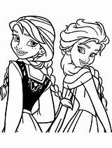 Coloringpages101 Getcolorings Elsa Anna Pages sketch template