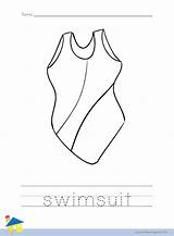 Swimsuit Coloring Bathing Suit Worksheet Template Pages Summer Navigation Post sketch template