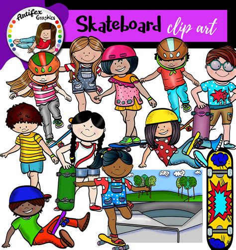 artifex graphics skateboard clip art set