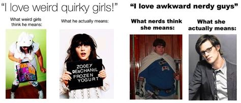 i love weird quirky girls what weird girls think he means what he actually means i love awkward