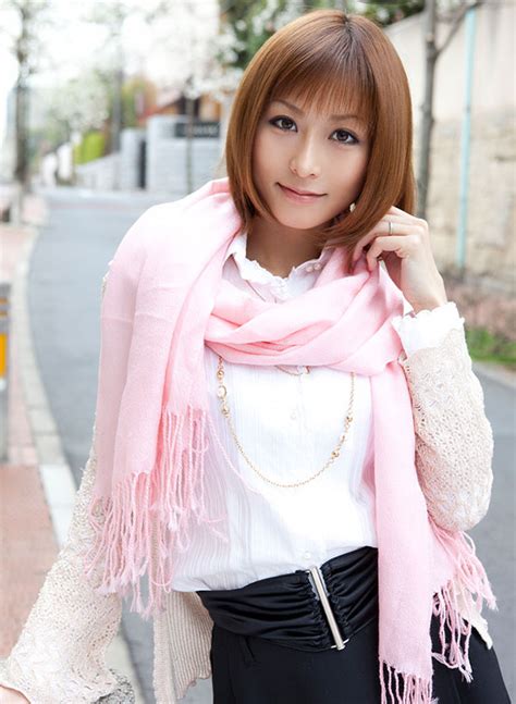 akari asahina wearing pink neck scarf celebrities network