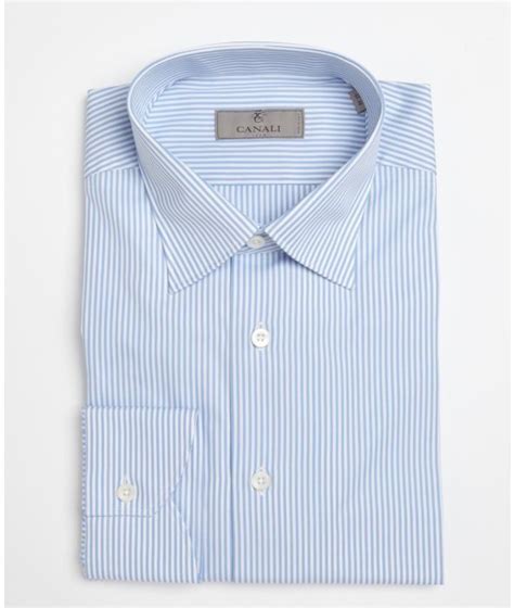 white and blue vertical striped dress shirt canali blue and white