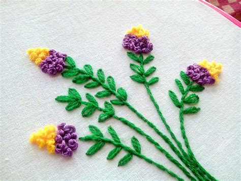 hand embroidery floral embroidery design french knot french knot
