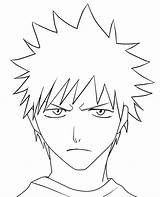 Ichigo Kurosaki Drawing Lineart Anime Getdrawings Deviantart Manga sketch template