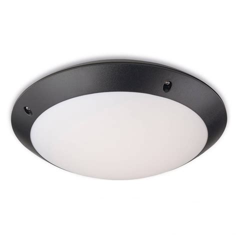 firstlight nevada outdoor led motion sensor flush ceiling light  black finish ip bk