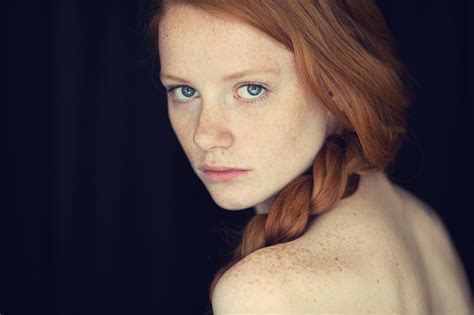 wallpaper face women redhead model simple background