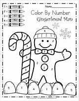Number Color Worksheets Kindergarten Winter Gingerbread Math Preschool Christmas Activities Printable Madebyteachers Theme Numbers Printables Scuola Materna Di Man Addition sketch template