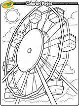 Coloring Wheel Fair Ferris Crayola Pages Summer Color Roller Coaster County Kids Printable Drawing Simple Theme Amusement Colouring Park Carnival sketch template