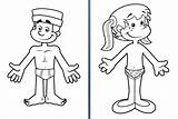 Body Coloring Boy Girl Drawing Parts Clip Child sketch template