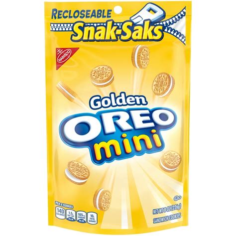 oreo mini golden sandwich cookies vanilla flavor  resealable snak
