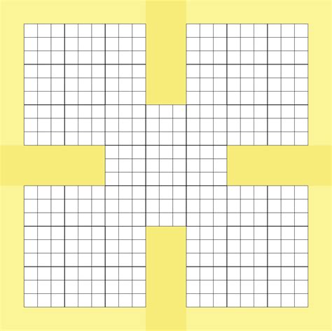 printable samurai sudoku grid