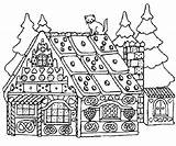 Coloring Gingerbread Pages Christmas Print sketch template