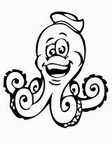 Octopus Coloring Kids Pages Cartoon Color Clipart Cliparts Cute Print Library Popular Coloringkids sketch template