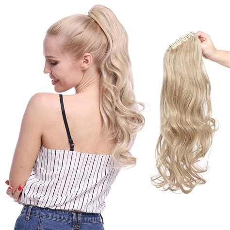 noilite long thick claw jaw ponytail big wave clip  pony tail hair
