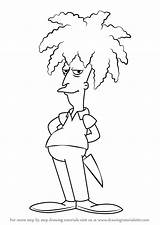Bob Simpsons Sideshow Draw Drawing Step Terwilliger Cartoon Tv sketch template