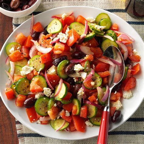 dads greek salad recipe taste  home