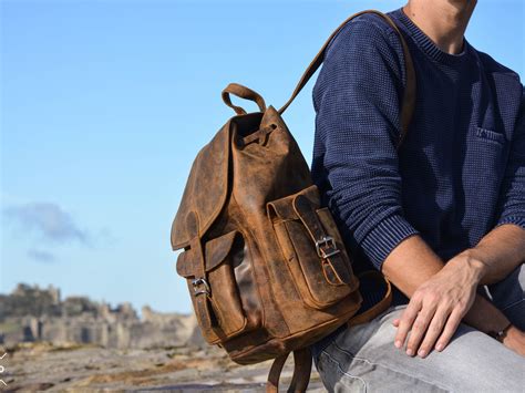 mens leather backpacks carry  cargo  style stepsto mens