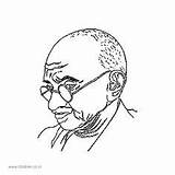 Coloring Pages India Kids Printable Ghandi sketch template