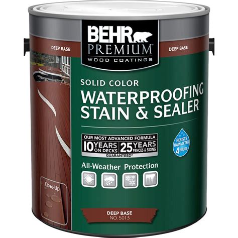 behr premium  gal deep tint base solid color waterproofing stain