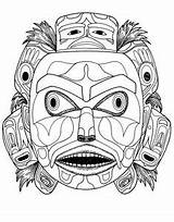 Mask Native Aztec Mayan sketch template