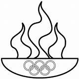 Olympic Coloring Olympics Torch Pages Rings Printable Fire Clipart Clip Drawing Flame Summer Line Special Games Theft Cliparts Commemorating Colouring sketch template