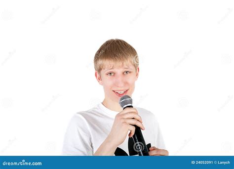 singing stock image image  record face hand handsome