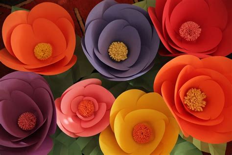 simple colorful large scale flowers   inexpensive construction