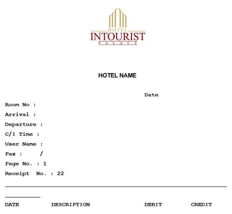 printable hotel receipt templates real fake  collections