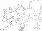 Lycanroc Lineart Midday sketch template