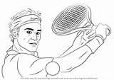 Draw Tennis Drawing Federer Roger Step Players Make Drawings People Learn Paintingvalley Tutorials sketch template