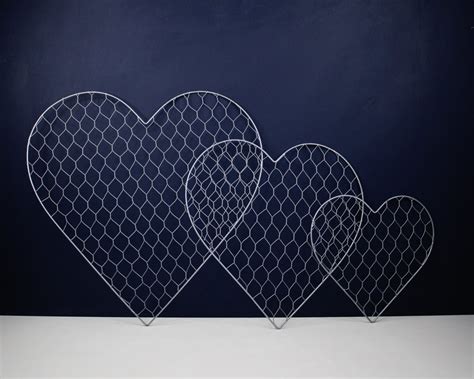 heart shaped chicken wire wreath multiple sizes sola wood flowers