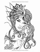Coloring Pages Adult Woman Beautiful Girl Coloriage Color Women Rated Fairy Adults Portraits Printable Books Amazon Print Pour Livre Fr sketch template