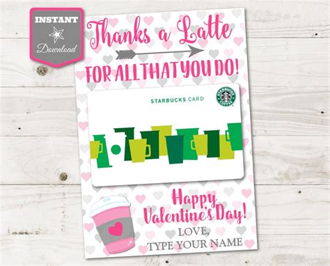 instant  starbucks gift card holder pink appreciation week
