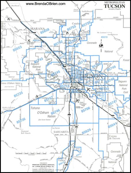 Tucson Zip Code Map Map Of The United States